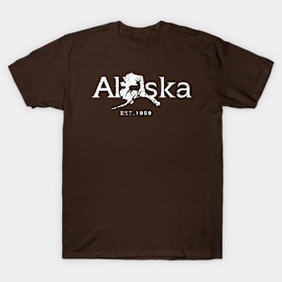 Alaska Map With Deer Retro Distress Est. 1959 T-Shirt